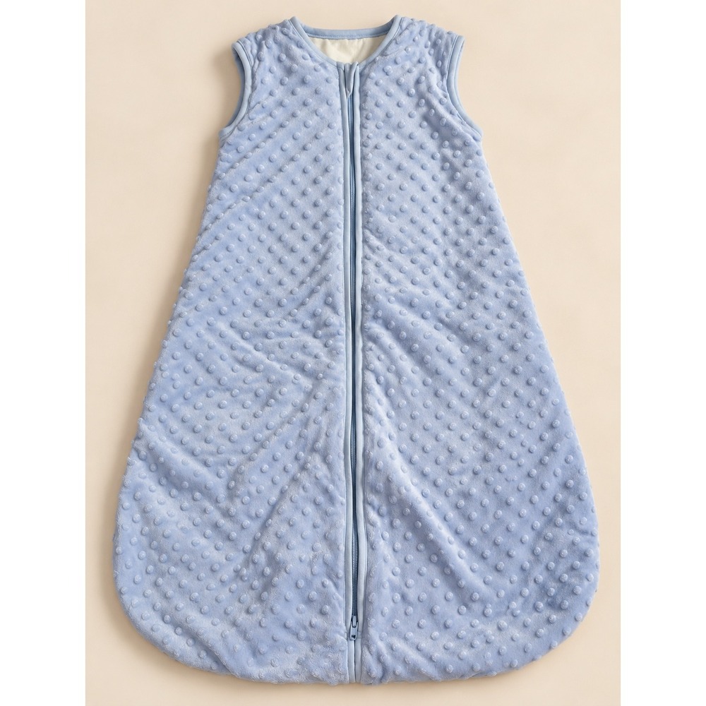 Babyinabag Blue Minky Dot Sleeveless Sleep Sack Wearable Blanket Medium